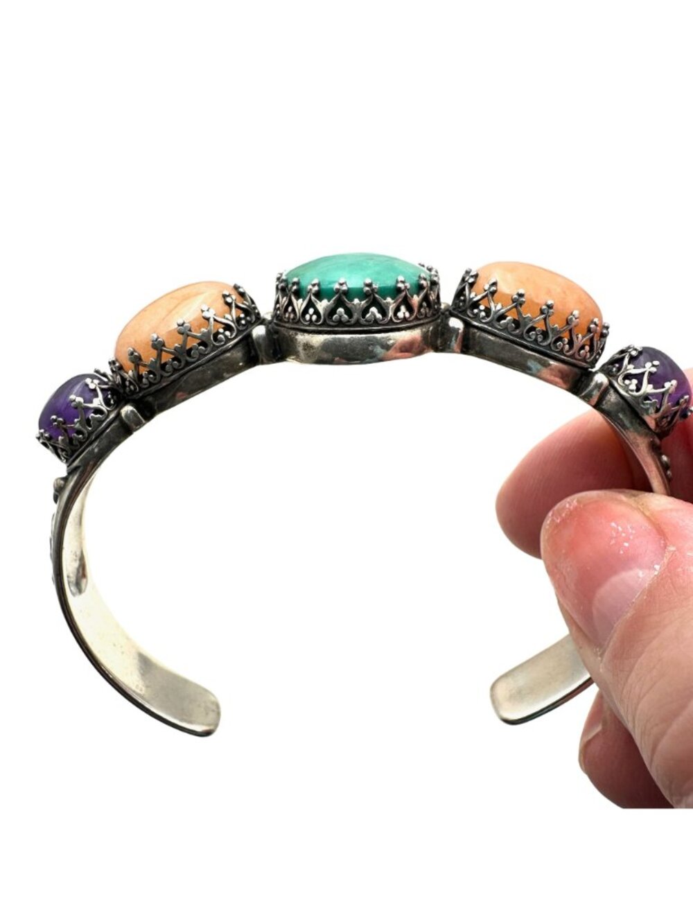 Carolyn Pollack Relios Womens Bracelet Sterling Silver Multi Gemstone Cuff - Picture 5 of 7